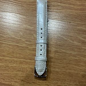 16mm white iridescent alligator leather strap for Michele watch